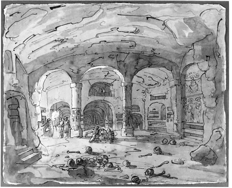 Luigi Basiletti-12-Interno di catacombe